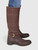 Prada Brown Leather Floral Embroidered Boots