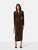 Rick Owens Brown Velvet Midi Wrap Dress