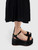 Chanel 2015 Black Suede CC Wedge Sandals