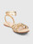 Gianvito Rossi Gold Leather Braided Knot Sandals