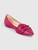 Tod's Fuchsia Suede Feather Detail Flats
