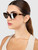 Miu Miu Havana Honey Butterfly Logo Sunglasses