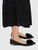 Aquazzura Black Suede Pom Pom Flats