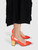 Charlotte Olympia Orange Leather Gold Heel Pumps