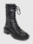 Tory Burch Black Leather Combat Boots