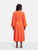 Roksanda Orange Silk Long Sleeve Midi Dress