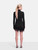 De La Vali Black Avenue Ostrich Trim Mini Dress