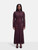 Self-Portrait Burgundy Rhinestone Fishnet Midi Dress