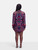 Saloni Purple Abstract Long Sleeve Dress