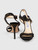 Jimmy Choo Black & Gold Glitter Suede Sandals