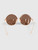 Linda Farrow Brown Gold Plated Round Mirror Sunglasses