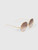 Linda Farrow Brown Gold Plated Hexagon Sunglasses