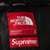 Supreme Black Abstract Oversized Puffer Coat