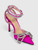 Mach & Mach Pink Double Bow Crystal Satin Heels