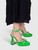 Mach & Mach Green PVC Crystal Bow Heels