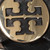 Tory Burch Black Leather Peep Toe Wedges