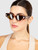 Versace Havana Cat Eye Logo Sunglasses