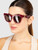 Burberry Bordeaux Square Logo Sunglasses