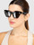 Burberry Cat Eye Logo Black Sunglasses
