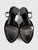 Saint Laurent Black Suede Jodie Flower Detail Platform Sandals