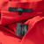 Tibi Red Silk Pleated Midi Skirt