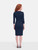Roberto Cavalli Navy Rose Neckline Dress