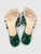 Loewe Green Croc Embossed Anagram Mules