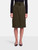 Burberry Khaki Belted Midi Skirt
