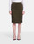 Balenciaga Khaki Vegan Suede Skirt
