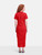 Vince Red Front Tie Midi Dress