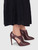 Santoni Burgundy Croc Embossed Leather Heels