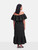 Max Mara Black Ruffle Off Shoulder Maxi Petali Dress