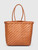 Dragon Diffusion Brown Leather Woven Tote Bag
