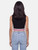 Miu Miu 2021 Black Stripe Crop Top