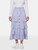 Sandro Blue Striped Ruffle Midi Skirt