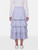 Sandro Blue Striped Ruffle Midi Skirt