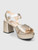 Prada Gold Saffiano Leather Platform Sandals