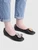 Loewe Black Leather Shamrock Mismatched Ballet Flats