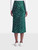 Olivia Von Halle Green Silk Leopard Print Skirt