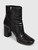 Prada Black Leather Heeled Ankle Boots
