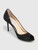 Jimmy Choo Black Glitter Peep Toe Pumps