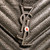 Saint Laurent Silver Leather Chevron Medium College Bag