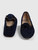 Chanel Navy Suede Bow Detail Moccasins