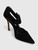 Manolo Blahnik Black Suede Ankle Strap Heels
