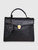 Smythson Black Panama Coronet Top Handle Bag