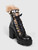 Gucci Black Leather Pearl Fur Combat Boots