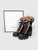 Gucci Black Leather Pearl Fur Combat Boots