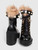 Gucci Black Leather Pearl Fur Combat Boots