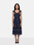 Self-Portrait Navy Floral Lace Trim Bluebell Midi Dress