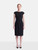 Max Mara Black Draped Sequin Panel Dress